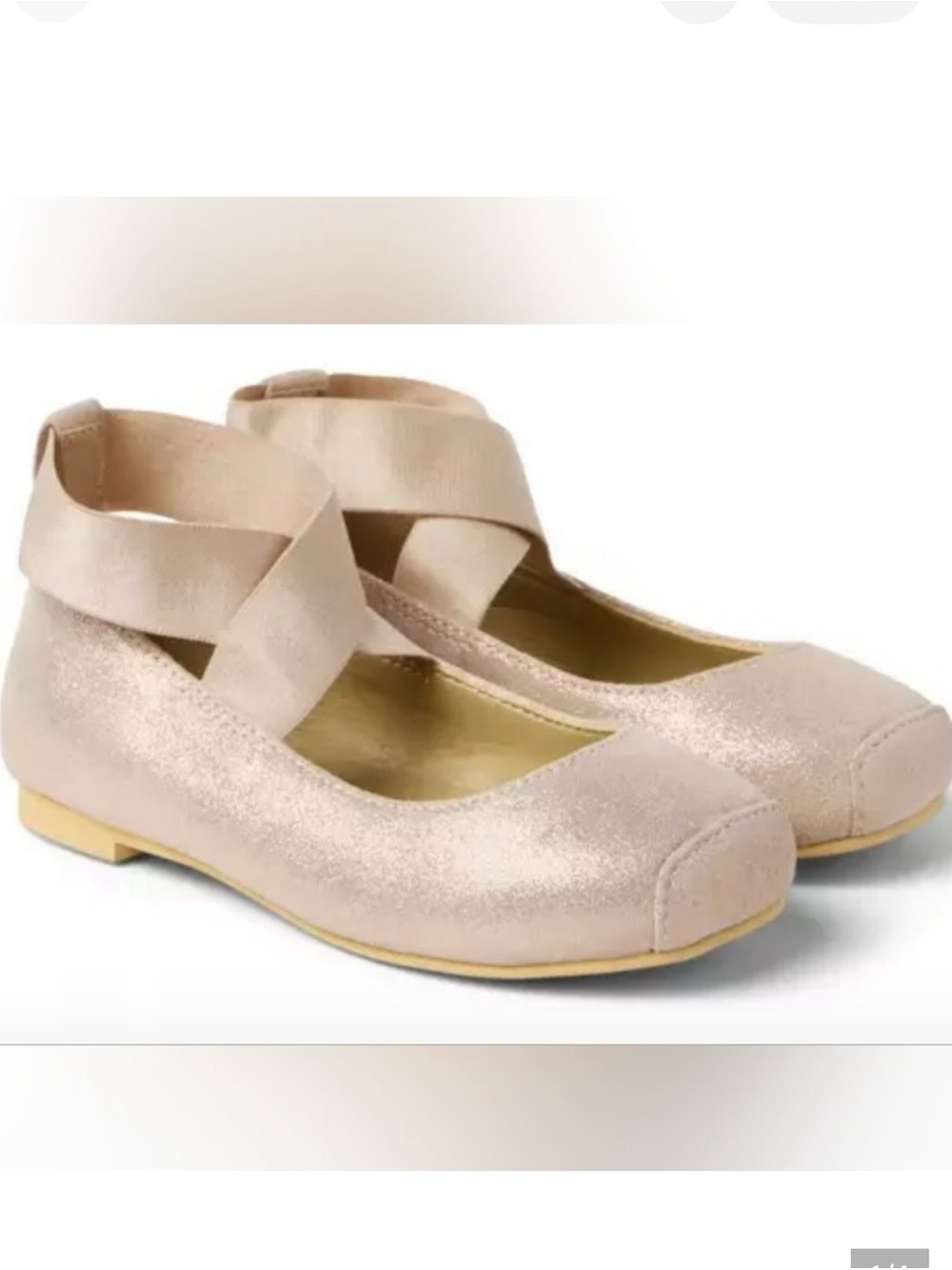 Janie and Jack Girls Blush Shimmer Ballet Flats